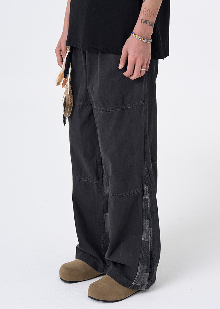 SL(Section line) multi-patchwork washed pants_Charcoal