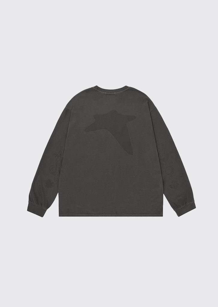 Various union pigment round neck long sleeve CHARCOAL