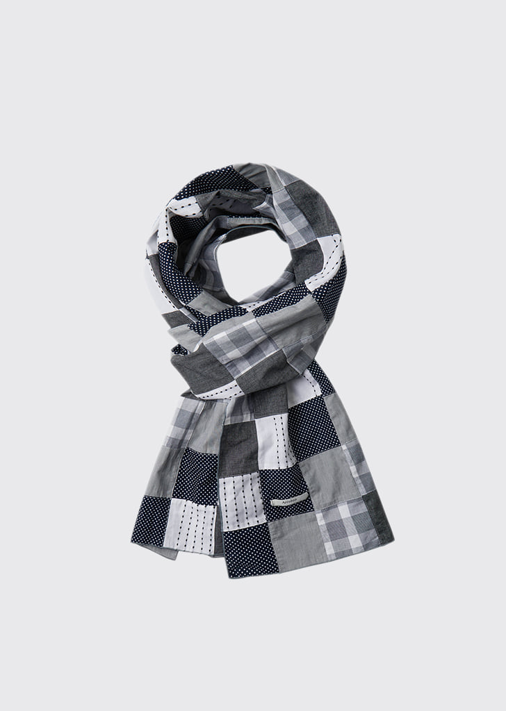 Multi-patchwork Scarf  Gray
