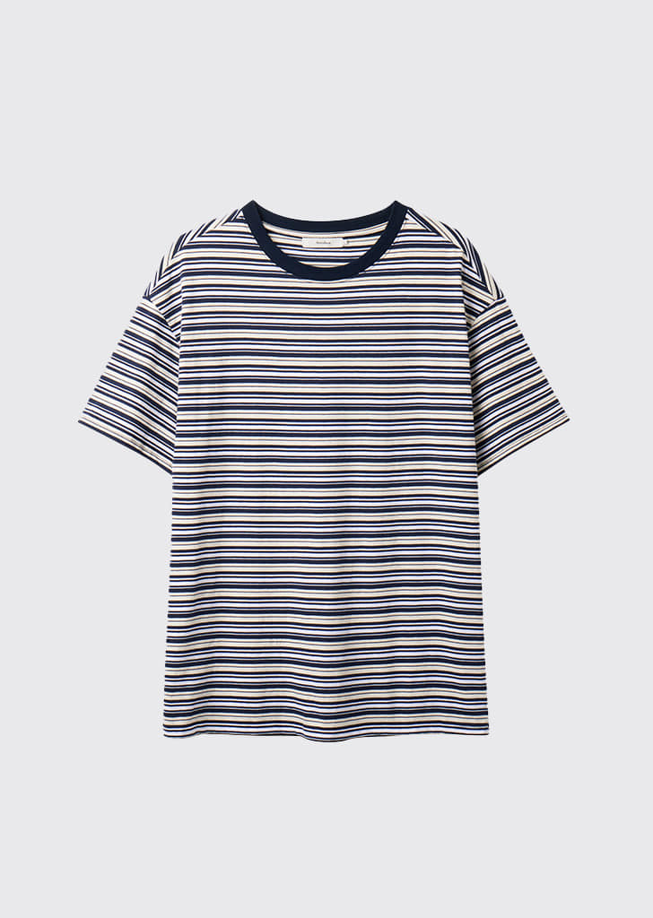 Vintage Stripe half sleeves T-shirts Navy [04.26일 배송]